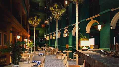 Không gian cafe bên trong khách sạn