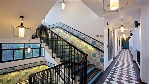 Hành lang với thiết kế bắt mắt