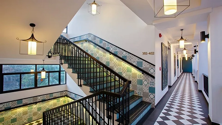 Hành lang với thiết kế bắt mắt
