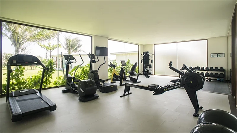Phòng Gym hướng nhìn vườn cây xanh