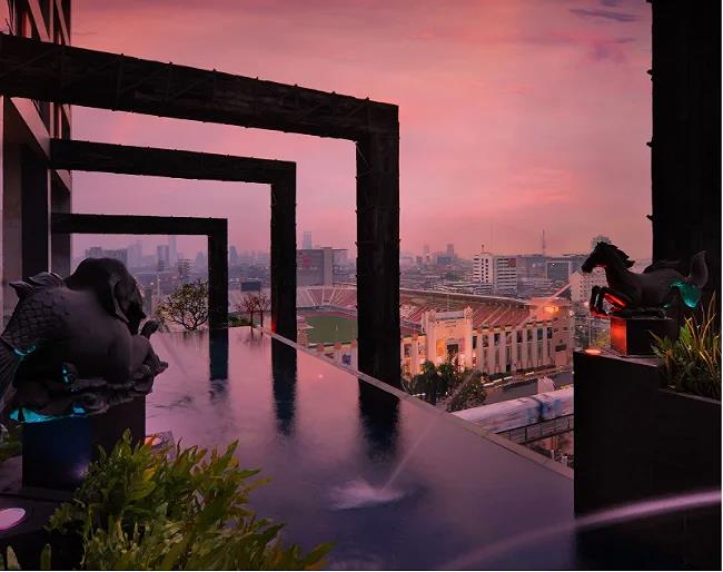 Hồ bơi vô cực ngắm nhì n toàn cảnh thành phố