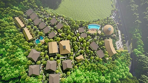 Pù Luông Bocbandi Retreat Thanh Hóa được bao bọc xung quanh là thảm thực vật xanh mượt mà, như nằm giữa bản giao hưởng tuyệt diệu của cây cối và núi đồi