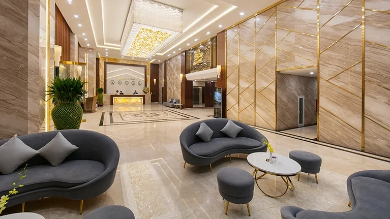 Lối đi thang máy đến phòng nghỉ