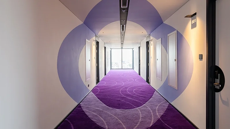 Lối đi vào phòng nghỉ được thiết kế độc đáo