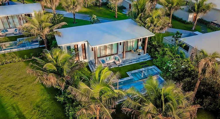 Hướng nhìn từ trên cao đến căn Villa