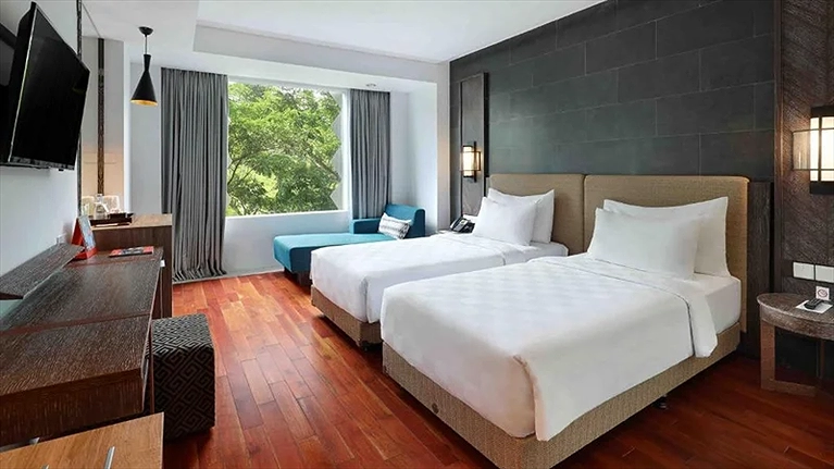 Phòng với 2 giường đơn phù hợp nhu cầu sử dụng