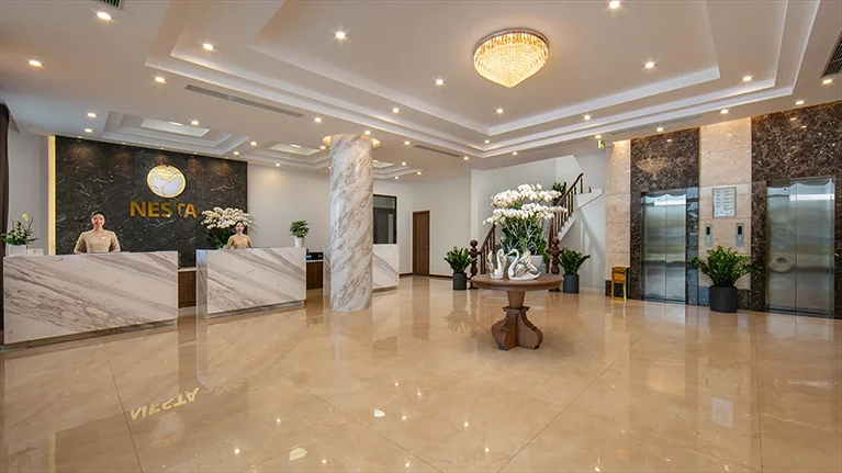 Khu vực lễ tân làm thủ tục check in và check out