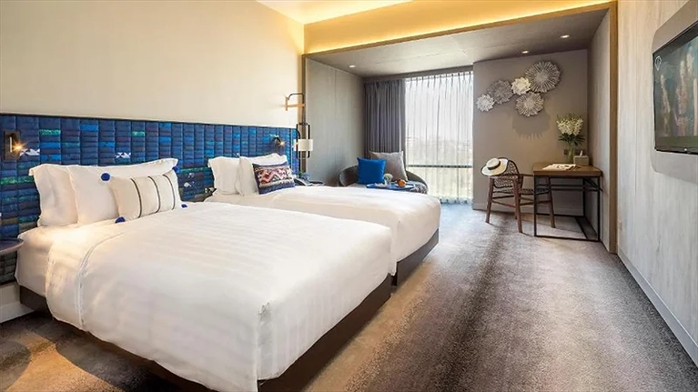 Phòng với 2 giường đơn phù hợp nhu cầu sử dụng