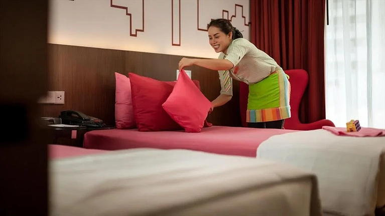 Không gian nội thất được bày trí gọn gàng