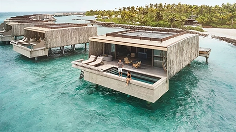 Không gian Villa trên biển rộng mở, với lối kiến trúc giao hòa với thiên nhiên