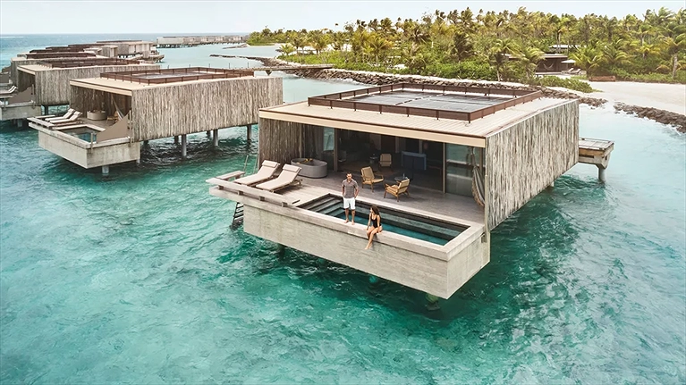 Không gian Villa trên biển rộng mở, với lối kiến trúc giao hòa với thiên nhiên