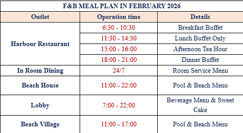 F&B Meal Plan &ndash; February 2026