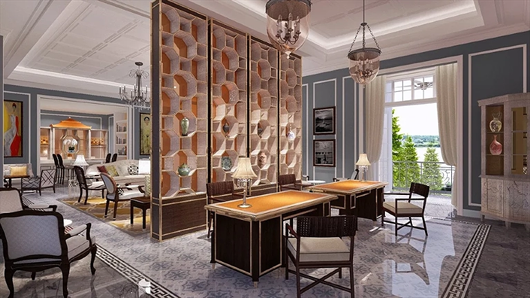 Khu vực phòng khách làm thủ tục nhận phòng