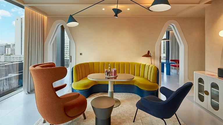 Không gian đẹp mắt với sự hòa hợp giữa các màu sắc