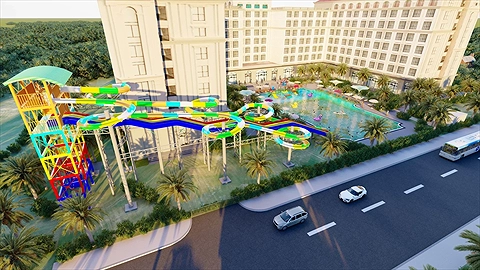 Với hệ thống gồm 5 máng trượt nước