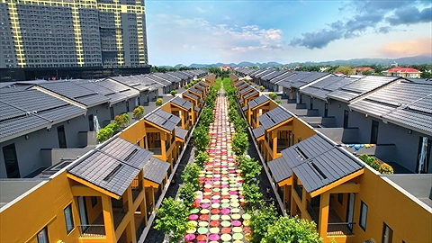 Khu shoptel mang màu sắc bắt mắt