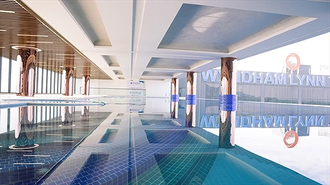 Khu vực hồ bơi trong nhà và ngoài trời mát mẻ