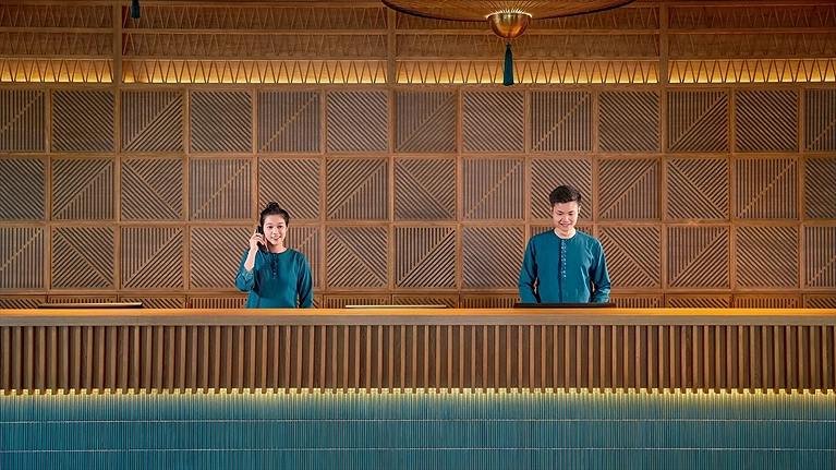 Sảnh check in với thiết kế độc đáo