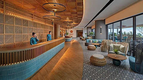 Sảnh check in với thiết kế độc đáo