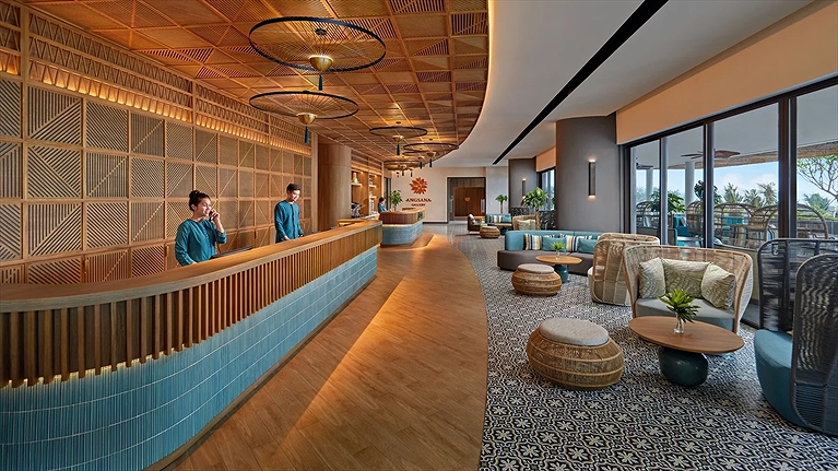 Sảnh check in với thiết kế độc đáo