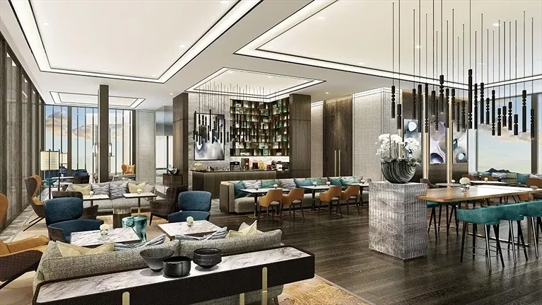 Khu vực sảnh check in hiện đại