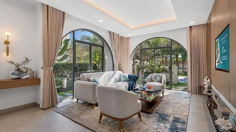 Phòng khách bên trong Villa 3 phòng ngủ