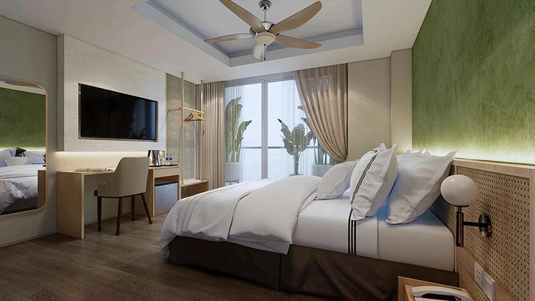 Phòng Deluxe Double Balcony City View