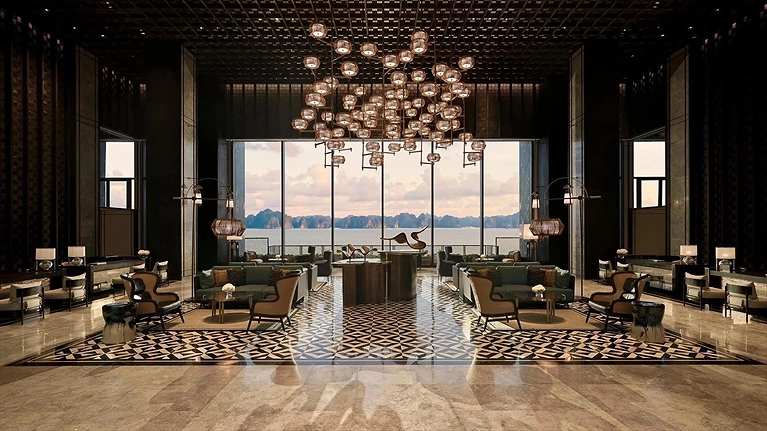 Khu vực sảnh check in hiện đại